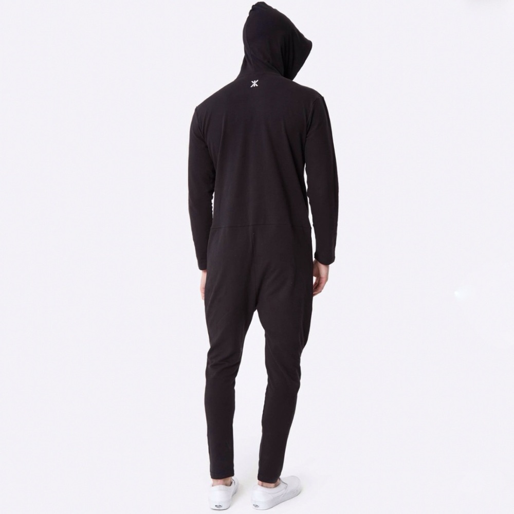 ONEPIECE BLACK UNO JUMPSUIT lightweight ZIP UP HOODIE ONESIE - Picture 2 of 8